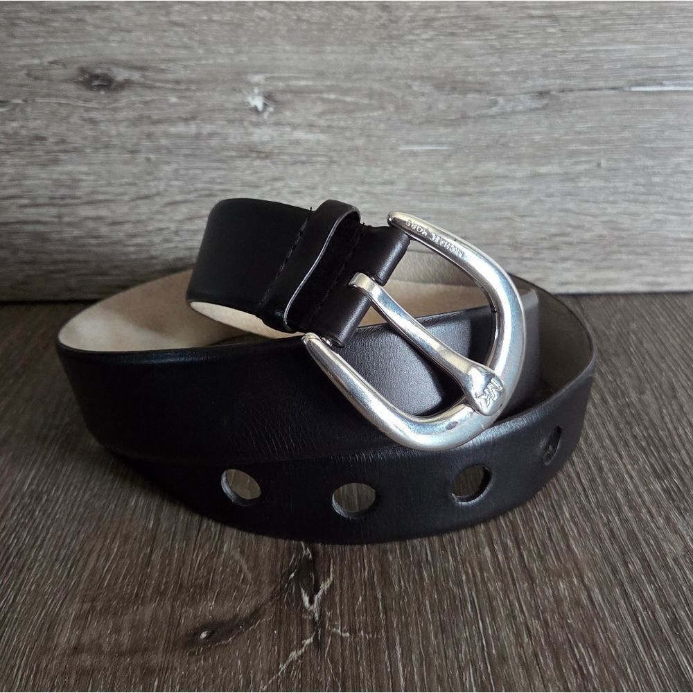 MICHAEL Michael Kors Black Leather Belt XL